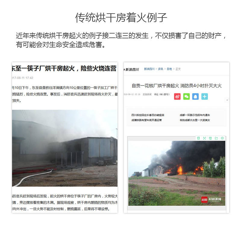 魚干烘干機傳統烘干房著火案例
